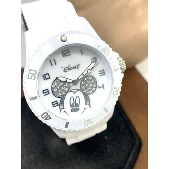 Disney Mickey Mouse Women's Watch White Dial Rubber Band Quartz 39mm - Picture 13 of 14